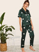 Polka Dot Satin Pajama Set