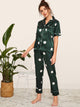 Polka Dot Satin Pajama Set