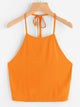 Tie Back Solid Halter Top