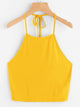 Tie Back Solid Halter Top