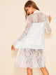 Satin Cami Dress With Floral Lace Robe