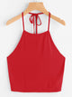 Tie Back Solid Halter Top