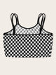 Plus Checked Crop Top With Double Strappy