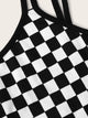 Plus Checked Crop Top With Double Strappy