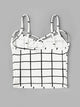 Plus Strappy Yoke Grid Cami Top