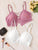Scalloped Trim Floral Lace Bra Set 2pack
