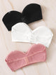 Rib-knit Bandeau Bra Set 3pack