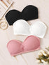 Rib-knit Bandeau Bra Set 3pack