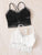 Criss Cross Floral Lace Bra Set 2pack