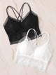 Criss Cross Floral Lace Bra Set 2pack