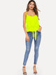 Neon Lime Knotted Front Cami Top