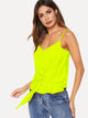 Neon Lime Knotted Front Cami Top