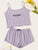 Letter Print Cami Pajama Set