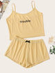Letter Print Cami Pajama Set