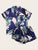 Tropical Print Satin Pajama Set
