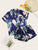 Tropical Print Satin Pajama Set
