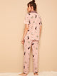 Fruit Print Button Front PJ Set