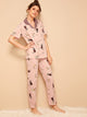 Fruit Print Button Front PJ Set