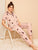 Fruit Print Button Front PJ Set