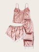 Eyelash Lace Satin Cami PJ Set With Pants