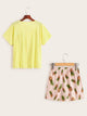 Pineapple & Letter Print Pajama Set