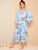 Floral Print Cami Pajama Set With Robe