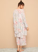 Floral Print Cami Pajama Set With Robe