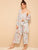 Floral Print Cami Pajama Set With Robe