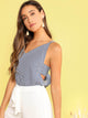 Tie Back Double Strappy Striped Top
