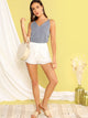 Tie Back Double Strappy Striped Top