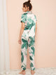 Tropical Print Satin Pajama Set