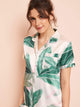 Tropical Print Satin Pajama Set