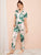 Tropical Print Satin Pajama Set