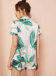 Tropical Print Satin Pajama Set