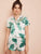 Tropical Print Satin Pajama Set