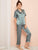 Contrast Binding Satin Button-up Pajama Set