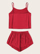 Slogan Print Cami Pajama Set