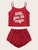 Slogan Print Cami Pajama Set