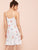 Flamingo Print Ruffle Trim Cami Dress