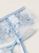 Applique Sheer Garter Lingerie Set With Choker