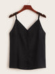 Solid Button Detail Chiffon Cami Top