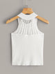 Rib-knit Strappy Back Halter Top
