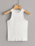 Rib-knit Strappy Back Halter Top