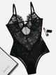 Contrast Lace Sheer Teddy Bodysuit