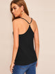 Ring Detail Strappy Layered Hem Top