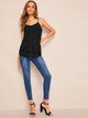 Ring Detail Strappy Layered Hem Top