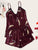 Feather Print Lace Trim Satin Cami PJ Set