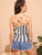 Double Strappy Tie Side Wrap Striped Top