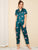 Flamingo Print Polka Dot Satin PJ Set