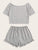 Letter Print Ruffle Hem Pajama Set